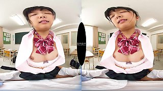 Attractive asian teen seductress crazy VR video