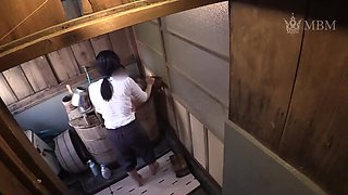 Naughty Japanese Maid MILF Caught in Hot Bathroom Fuck - Amateur Homemade Incident