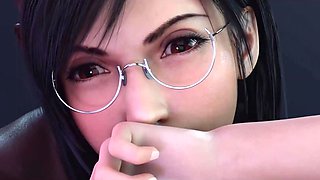 3D Compilation: Sexy Busty Tifa Lockhart (Final Fantasy VII) Tries Huge Cocks With All Her Holes