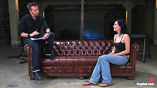 Amateur Casting Couch: Jessica Is a True Amateur Tied for the First Time