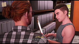 Hot teacher with big boobs in a visual novel game