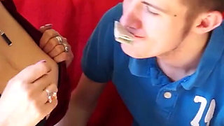 AGEDLOVE - Mature slut Christina fucking hung boy on the couch