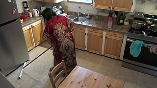 This Cleaning Lady Is Shocked!!! I Take Out My Big Cock for My Turkish Maid.