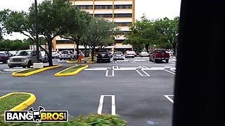 Jessica Jones banged hard in parking lot by two horny dudes