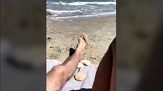 Public Beach Fun: Amateur Couple's Adventure