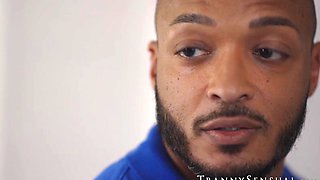 Obsessed stepbro Dillon Diaz floods Angelina Pleases trans asshole