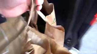 New  having hardcore sex in the back of a car: Blowjob, Doggy  Missonary Porn