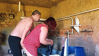 I fucked a village whore right in the barn where she was doing laundry