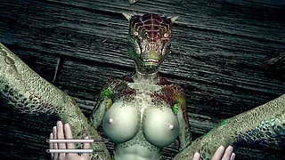 Lusty Argonian Maid Spreads Her Legs