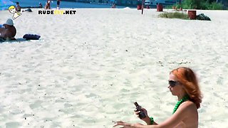 Hot nudist teen jumps in the water