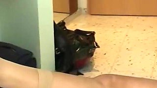 Pissing and spitting on him at home