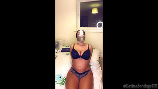 Latina Gagged with Panties and Taped with a Wrap Gag!