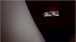 Schoolgirl pleasure while parents lurk nearby