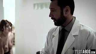Petite nerd virgin teen railed by doctor
