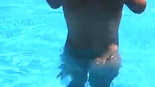 Pregnant Pool Sex Young MILF! Putting on a Show for the Neighbors