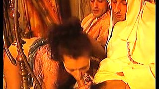 Group sex hardcore double blowjob swallowing cum