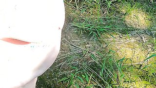 Completely naked in the cornfield the breasts beaten