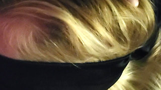 blindfolded girlfriend sucks dick and masturbates