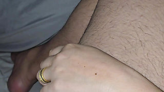 Step mom saw step son big erection and handjob him in front of step daughter