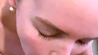 POV blowjob footjob handjob with Karla Kush eating cum