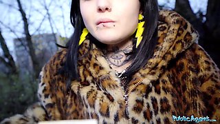 French beauty Crystal Cherry's enormous dick and outdoor blowjob pov