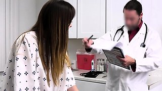 Teen babe and busty nurse get their pussies fucked by doctor