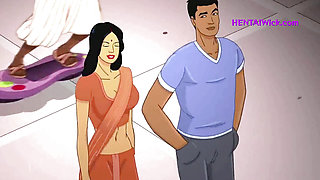 First Sex with my Indian Colleague, Her Loves my Big Black Cock - Cartoon Sex Parody