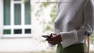 Michel Chloe Braless See Through Outfit Public Flashing German Outdoor HD