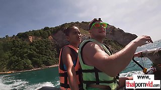 Amateurs Thai teenage suck BWC on jet ski