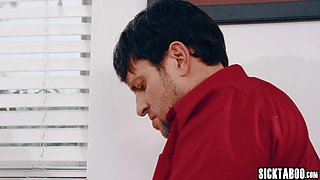 Stuck nanny with no panties fucked hard