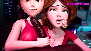 Cass & Helen Suck BBC Cock In Threesome ( Hentai Uncensored )