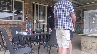 Neighbours Wife Outdoor Upskirt Fuck While He Is At Work 8 Min