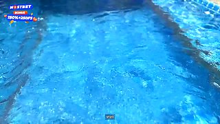 ! Two College Girls Pay Pool Boys For Raw Sex