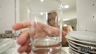 Amateur Latina MILF Gets Creampied in Kitchen - Big Tits & Big Ass Fuck