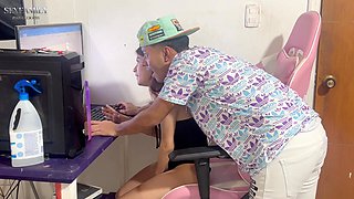 My Stepsister Asks Me for Help with Her College Homework and in Exchange I Ask to Fuck Her Hard