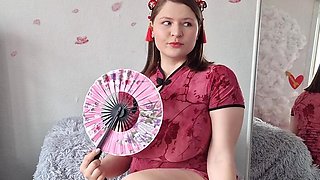 Glass Dildo Fucking Under the Cherry Blossoms