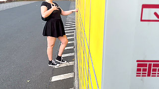 Female Exhibitionist: at the Parcel Locker
