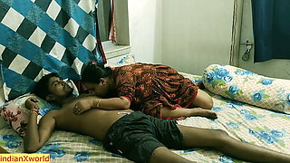 Hot threesome sex with milf bhabhi and her village step sister !!