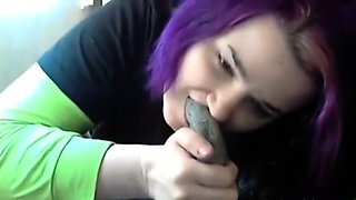 Emo Goth Girl's Foot Fetish Webcam Show