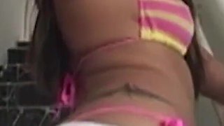 Wonderful Brunette Girl Sissy in a Threesome Ending with Bukkake