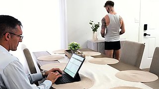 Hairy DILF Silver Steele has FTM gay sex w Atlas Alexander