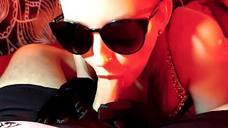 Super hot blonde Yourhoneybunny in dark gloves shows off her perfect body