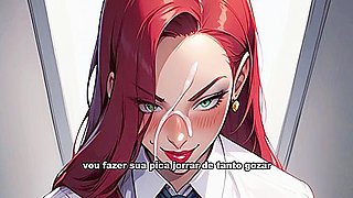 3d Hentai, 3d Animated And Jessica Roberts In Being Naughty And Guiding Her Handjob - Hentaijoi