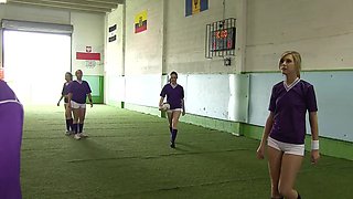 Chloe and Nikki's wild threesome in shorts, sultry sock-licking action