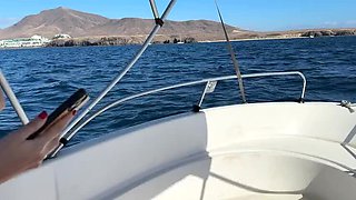 Stepmom Eva Keks Fucks Stepson on Boat in Open Sea - Public Outdoor Sex