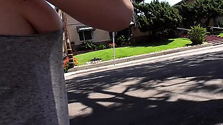 Shy Goth Exhibitionist - Windy Beach And Residential Walk