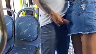 Young student groped and rubbed on public bus - Real orgasm caught on camera!