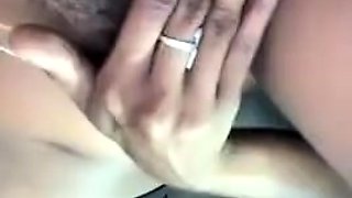 Dark Phat Pussy Blonde Car Masturbation