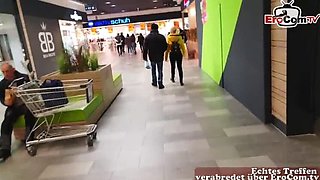 German amateur Latina teen gets picked up in shopping center and fucked hard with massive cum