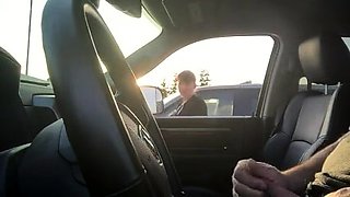 Shameless fucker almost gets caught jerking off in the car